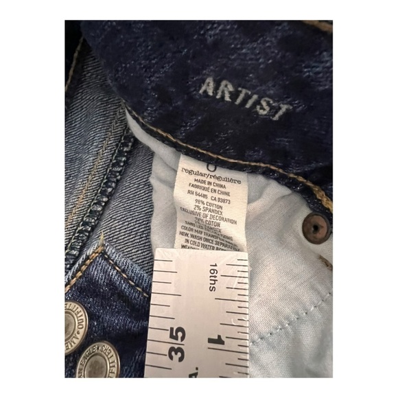 American Eagle Outfitters Artist Cropped Womens Size 0 Regular Darker Wash - Picture 4 of 7